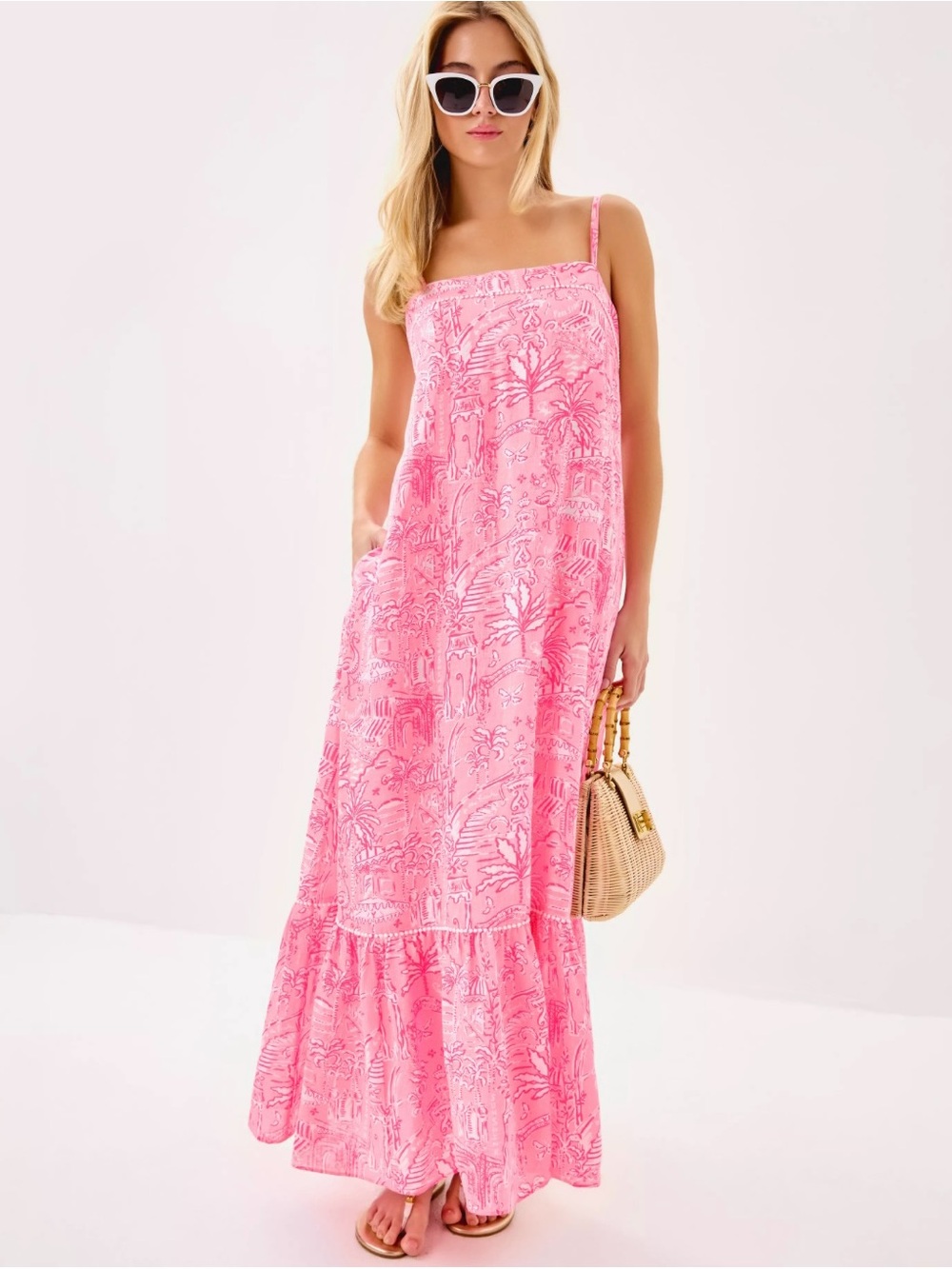 NWT Lilly Pulitzer Rozalie Linen Maxi Dress Pennys Playground Pink 6